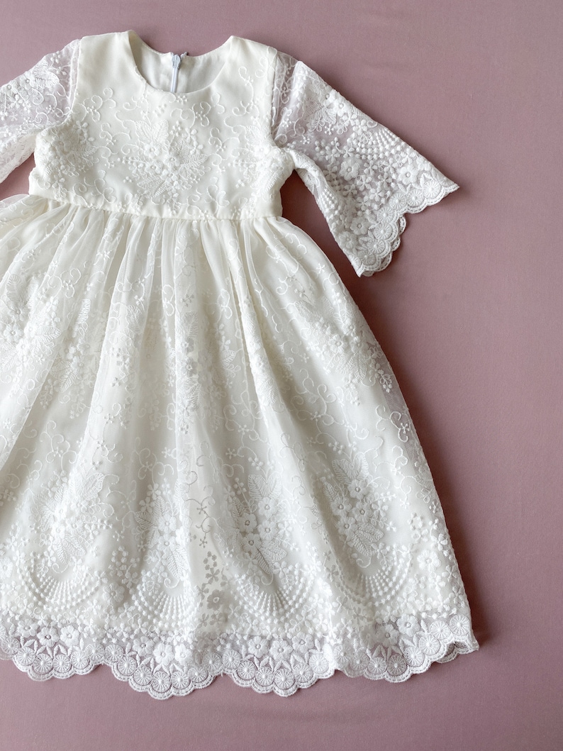 Baptism dress, christening gown, baptism dress for baby girl, infant baptism dress, blessing baby dress image 4