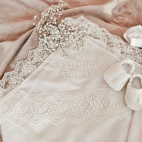 Baptism Blanket Christening Blanket Gift Baptism Blanket Etsy