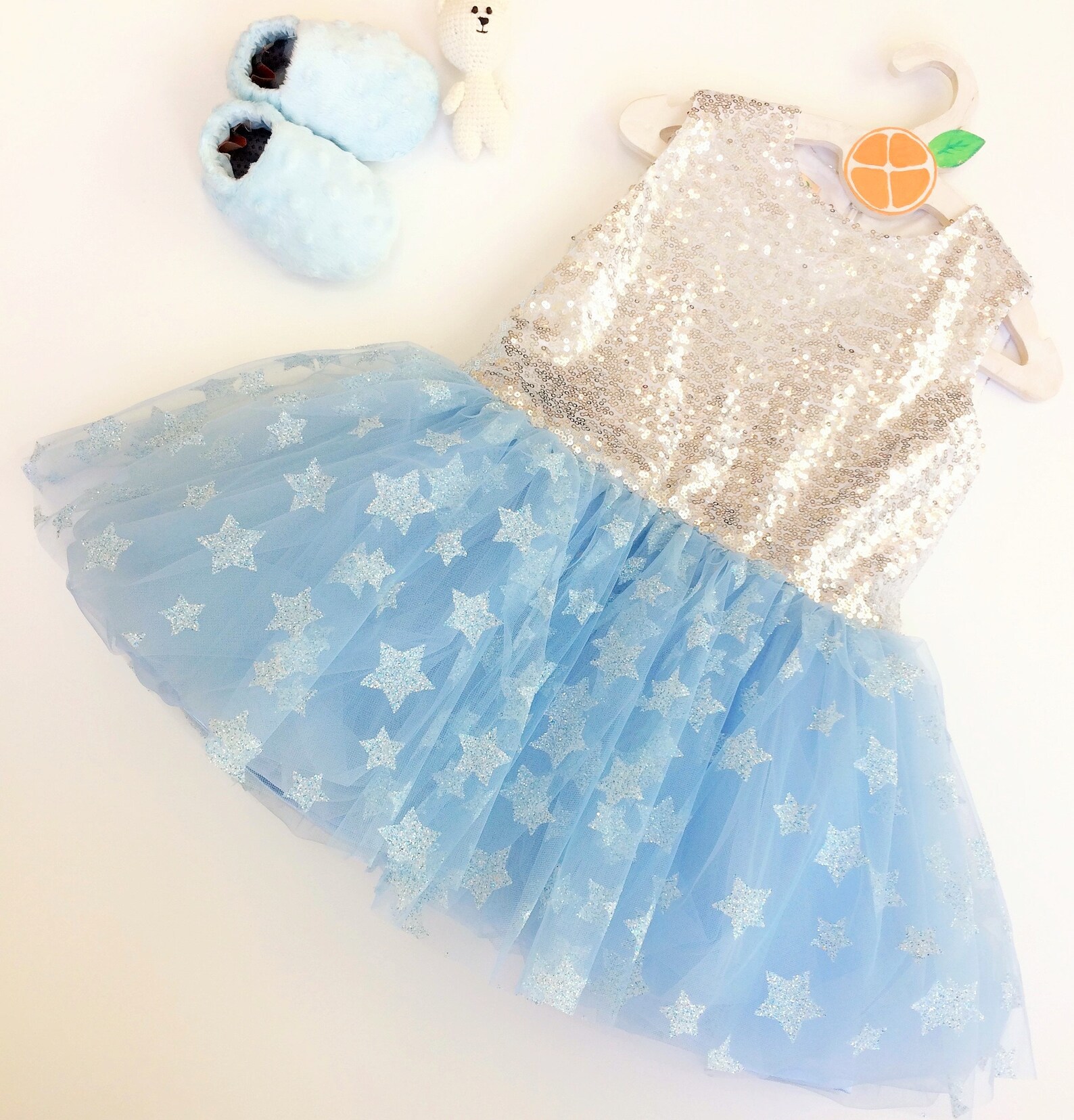 Baby Girl Dress 1st Birthday Dress Blue Sequin Dress Baby | Etsy