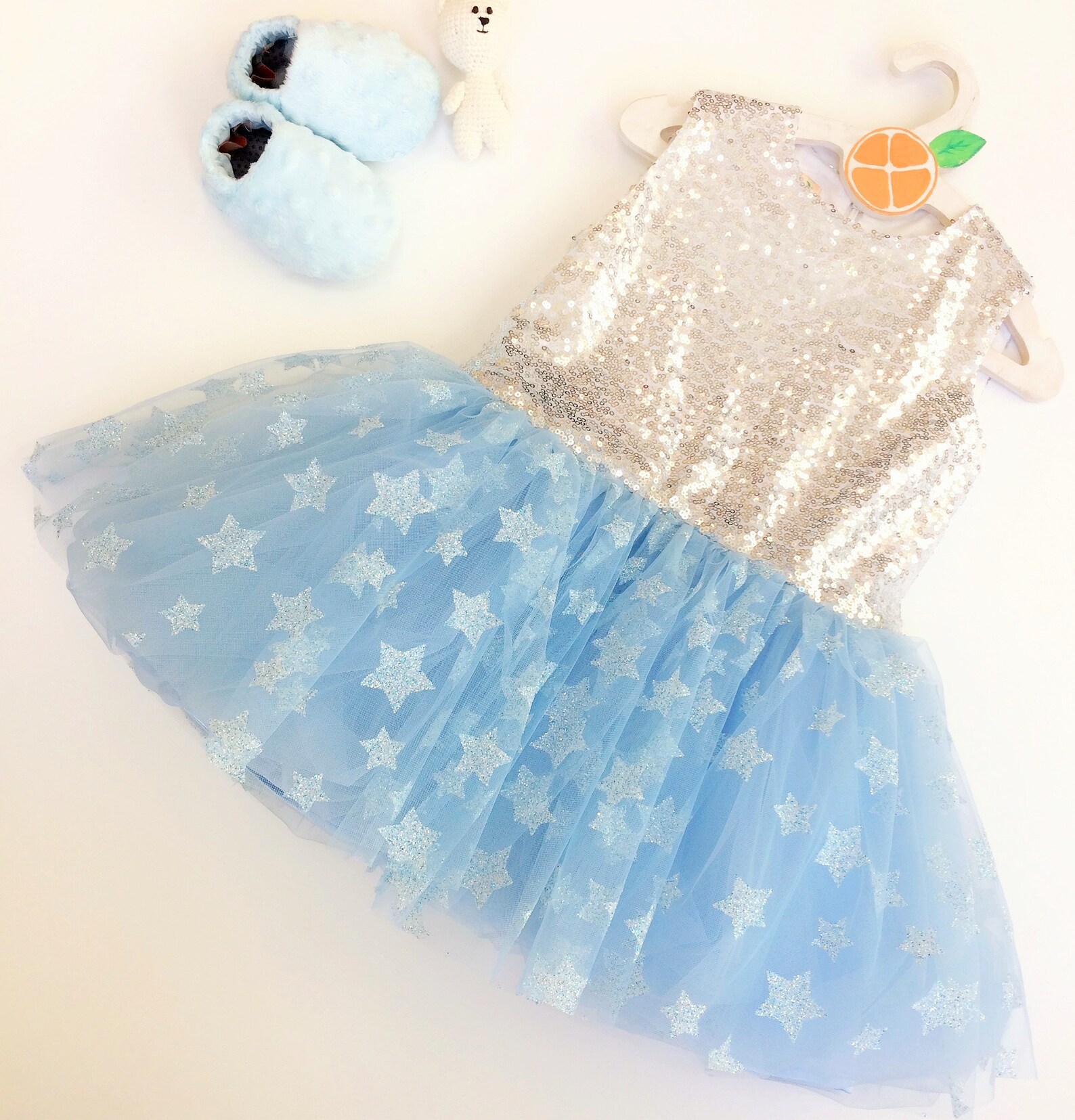 Baby Girl Dress 1st Birthday Dress Blue Sequin Dress Baby Etsy