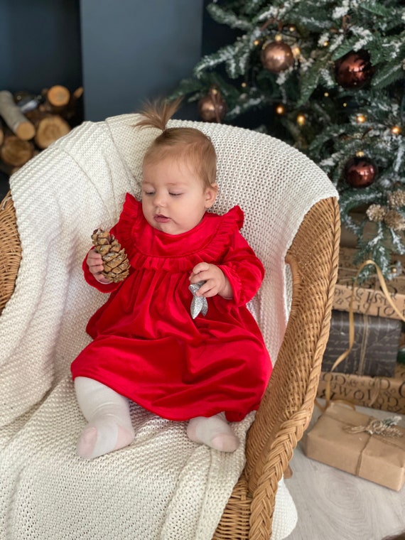 Robe de Noël tout-petit filles, robe rouge de bébé fille de Noël, robe de  fille photoshoot, robe de bébé pour photo de Noël livraison express -   France