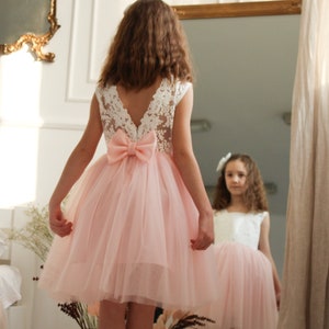 Flower girl dress tutu, toddler flower girl dresses, pink flower girl dress
