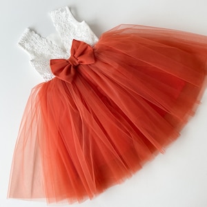 burnt orange infant dress Baby Girl Burnt Orange Floral Dress for Special Occasions 5 Dress