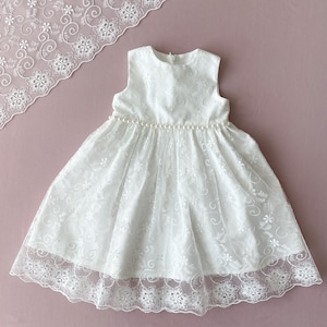 Baptism dress, christening dress toddler, baptism dress toddler, lace baptism dress for baby girl