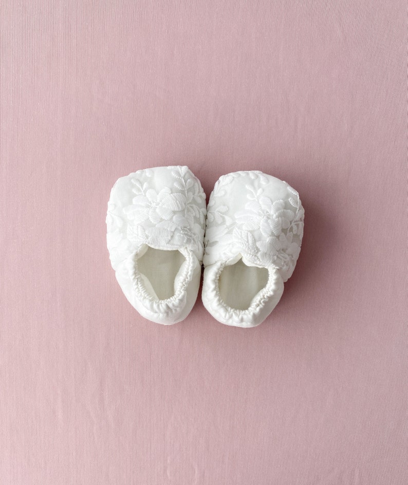 Baby shoes, baby girl baptism shoes, baptism booties, ivory baptism booties, baby girl baptism gift, baby shower gifts image 7