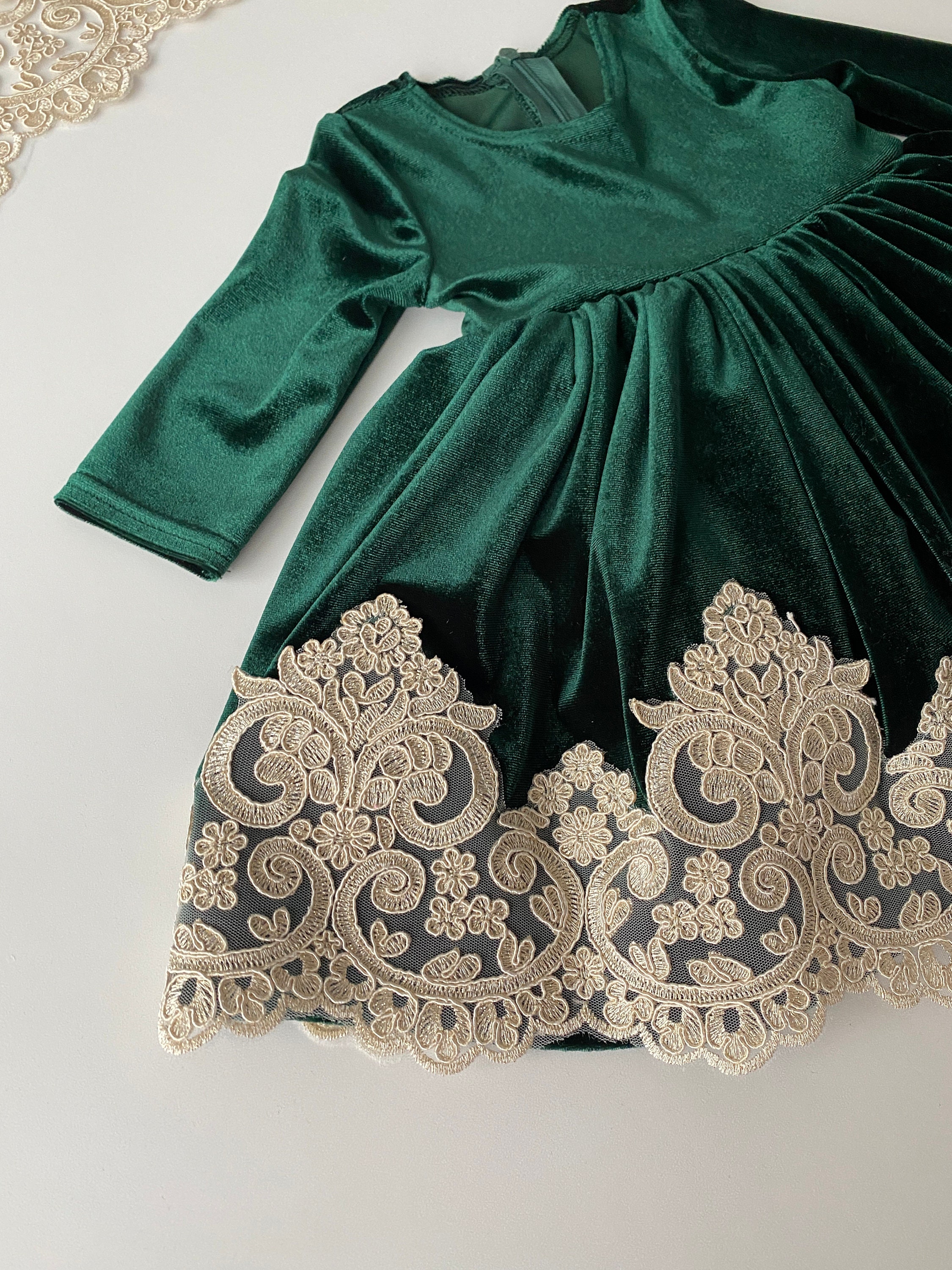 white christmas dresses Smocked Christmas Trees Short Sleeve Baby & Toddler Girl Dress main image 0
