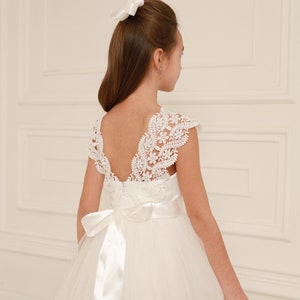 Lace flower girl dress, Flower girl dresses, Ivory flower girl dress, Tulle flower girl, Infant flower girl dress, Flower girl dress boho