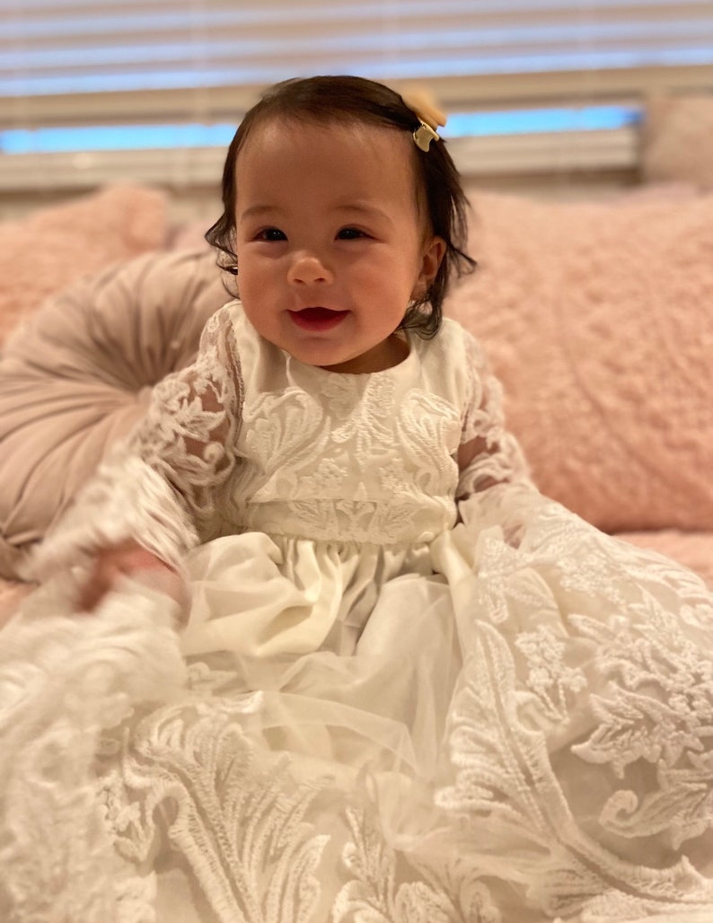 Christening Gown Lace Christening Gown Baptism Dress Etsy