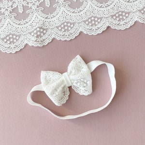 Baby headband, lace baby girl headband, baptism favors, baby girl gift 画像 6