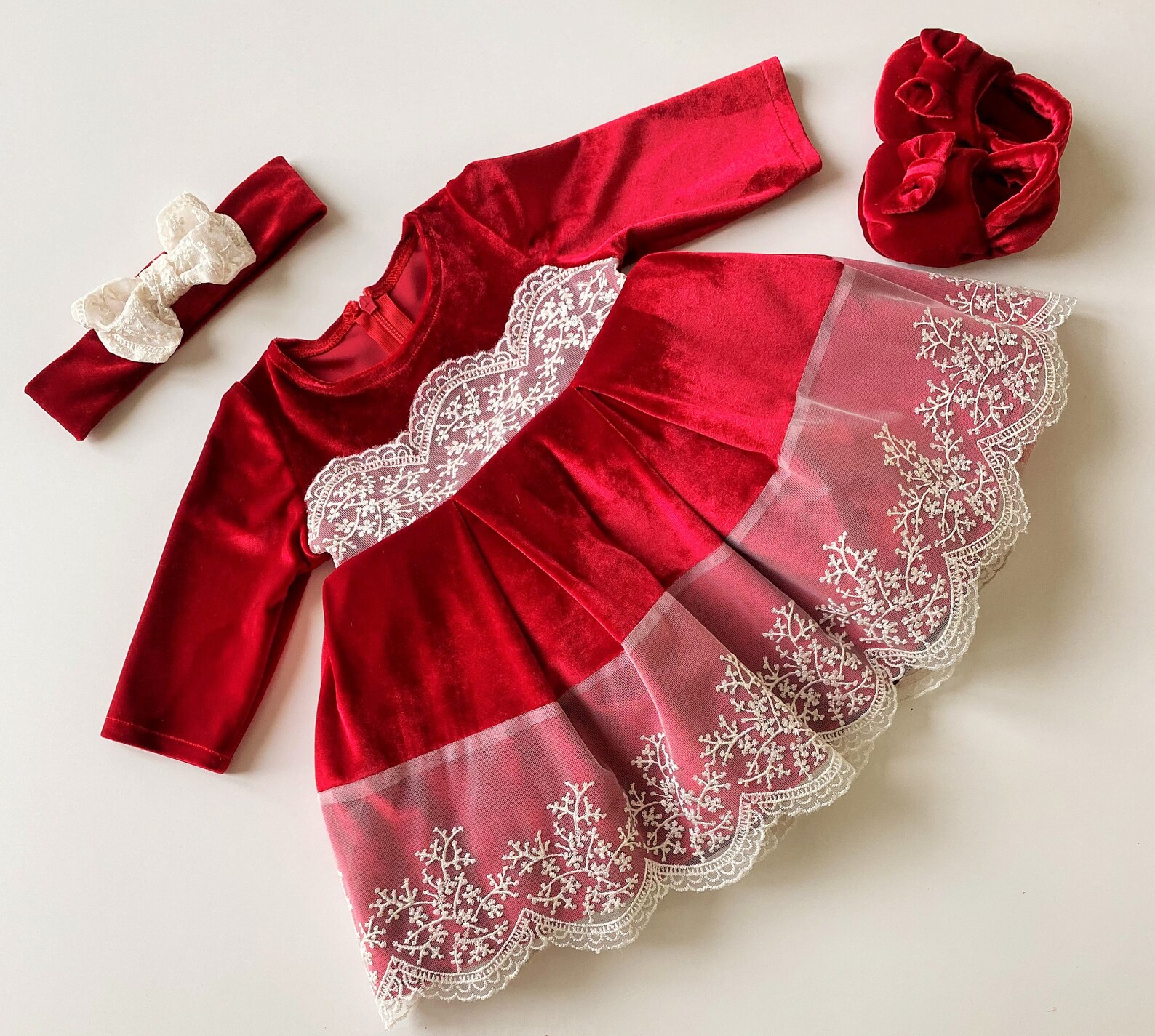 Baby Girl Christmas Dress Birthday Dress 1 Year Old Baby Etsy