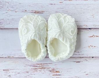 Lace Christening Booties: Baby Girl Baptism Shoes