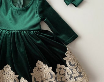 nails for green dresses Ocean Baby Girls Emerald Velvet Smocked Petticoat Layered Dress (3M-8Y –  Ocean Baby Limited