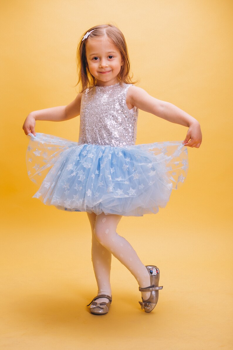 Baby Girl Dress 1st Birthday Dress Blue Sequin Dress Baby Etsy