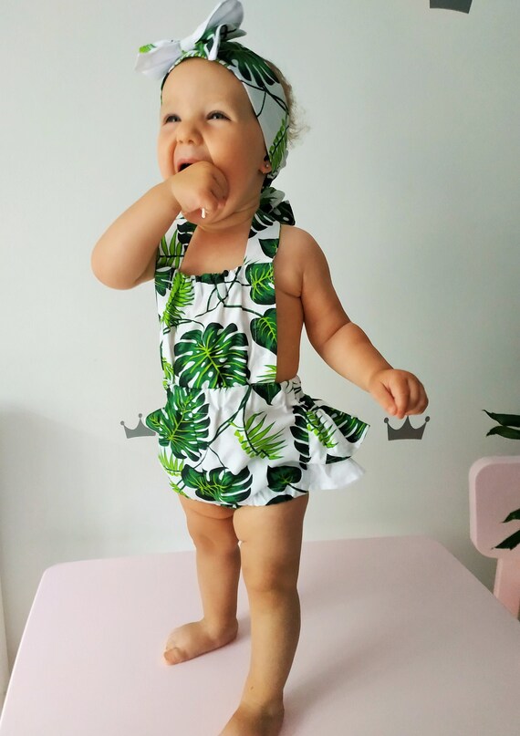 tropical baby romper
