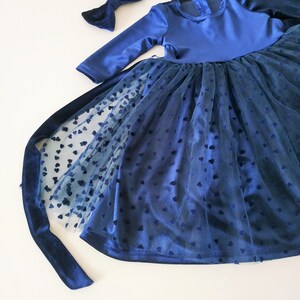 Wedding Guest Dress Blue Baby Girl Velvet Dress Pageant Dress - Etsy