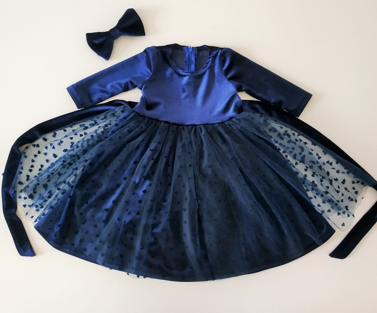 Wedding Guest Dress Blue Baby Girl Velvet Dress Pageant Dress | Etsy