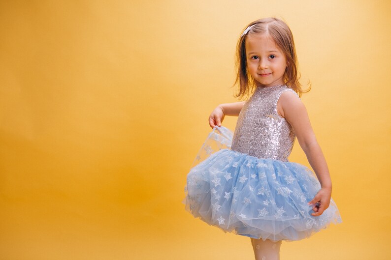 Baby Girl Dress 1st Birthday Dress Blue Sequin Dress Baby Etsy