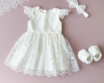 Baby christening dress, toddler christening dress, baptism dress for baby girl, baby girl baptism dress