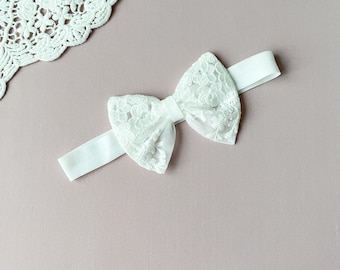 Baby headband, baby christening bows, baby baptism headband