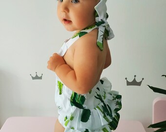 Baby Girl Baby Cactus Outfit Cactus Baby Romper With Headband