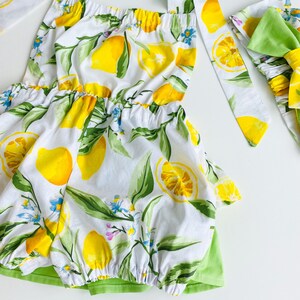 Citrus baby shower gift, lemon baby bloomer, 1st birthday citrus outfit, summer girl citrus outfit image 6