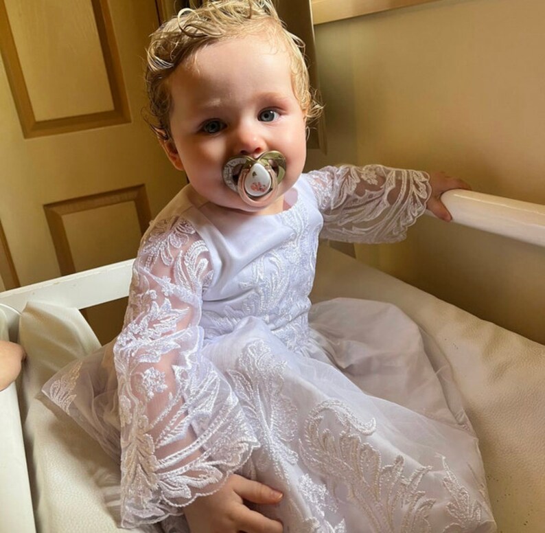 Baptism Dress Christening Dress Baptism Gown Girl Wedding Etsy