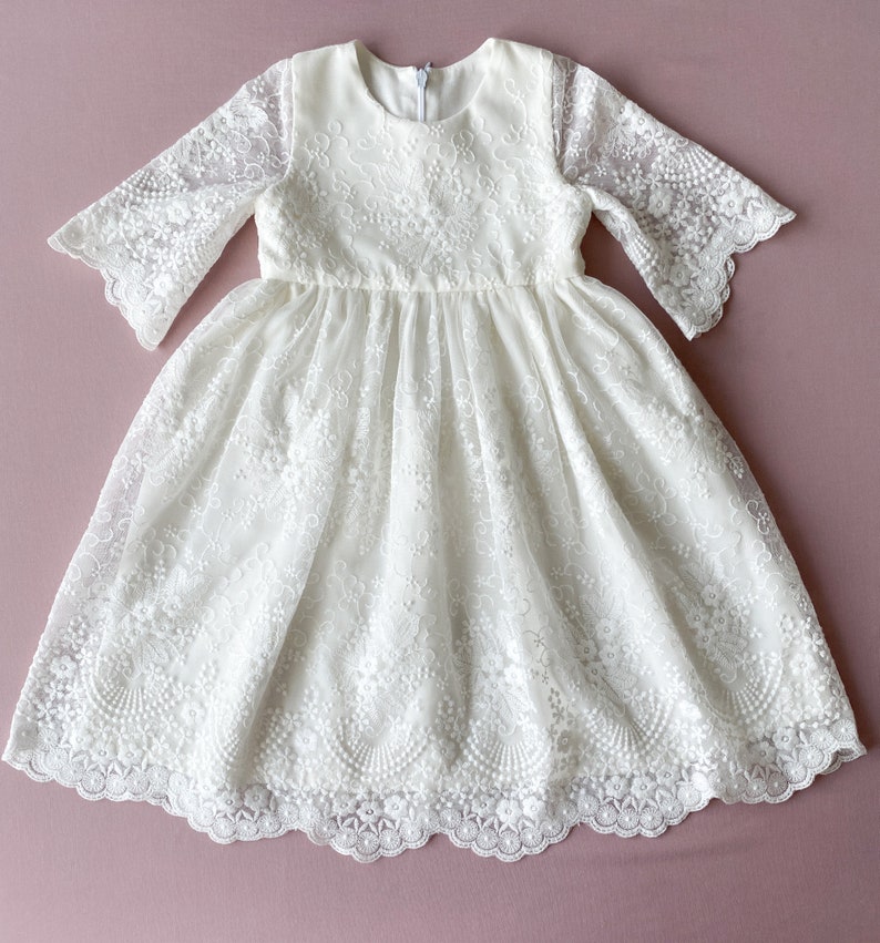 Baptism dress, christening gown, baptism dress for baby girl, infant baptism dress, blessing baby dress image 6