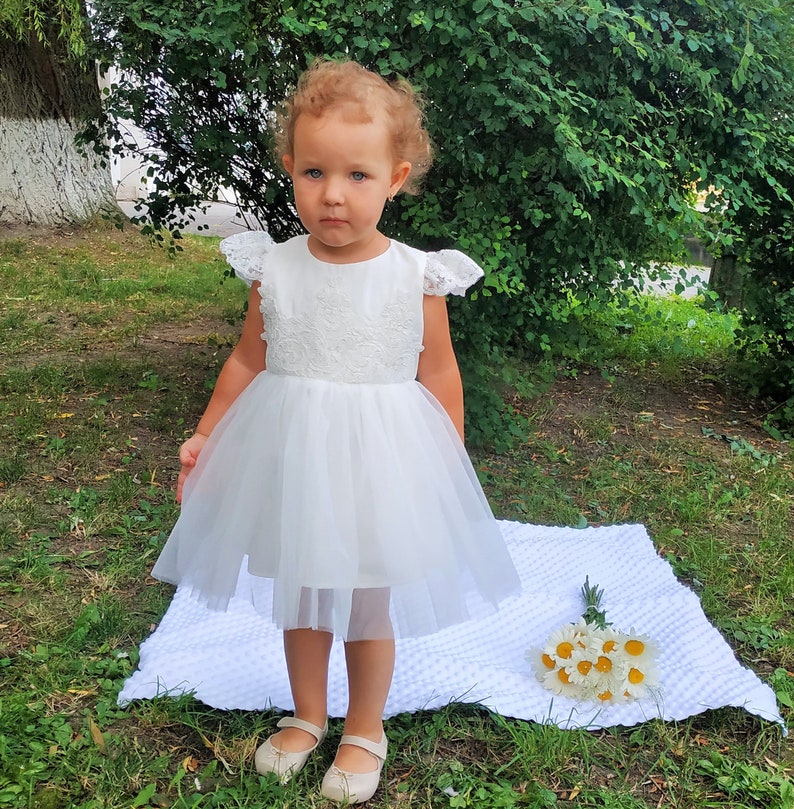 Baptism Dress for Toddler Girl Wedding Girl Dress Tutu Dress Etsy