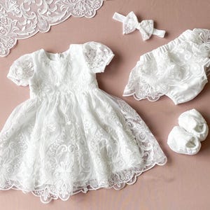 Christening dress, Christening gown, Christening bonnet, Baby girl baptism dress, Baptism gown, Baby girl christening dress, Baptism outfit