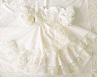 Lace baptism dress long ivory wedding dress