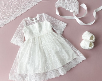 Baptism dress, baptism girl outfit, baptismal dress toddler, christening girl set, christening gown, baptism gown, blessing dress