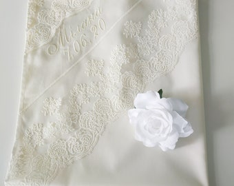 Lace Baptism Blanket: Personalized Christening Gift