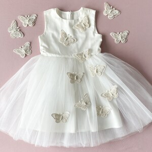 Butterfly dress baby girl, butterfly flower girl dress, flower girl dress, butterfly toddler dress, flower girl dress with pearls