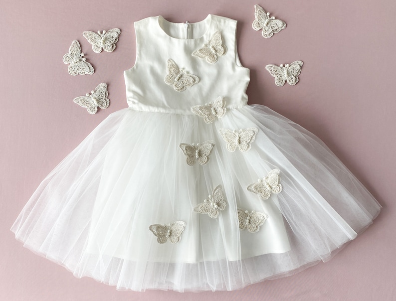 Butterfly Dress Baby Girl Butterfly Flower Girl Dress Flower Etsy