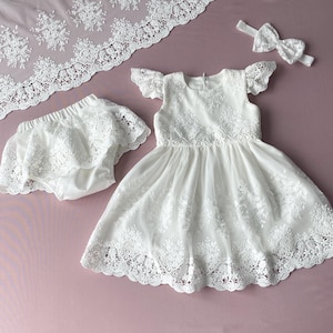 Baptism Dress, Baby Girl Baptism Lace Dress, Blessing Christening Dress, Christening Girl Gowns, Baptism Dress White, Baby Blessing Dress