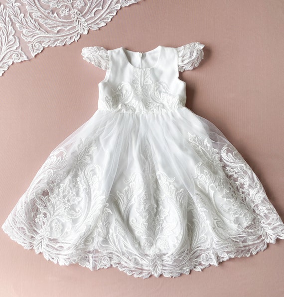 cotton christening dress Long Christening Smocked Dress & Bonnet 6m main image 0