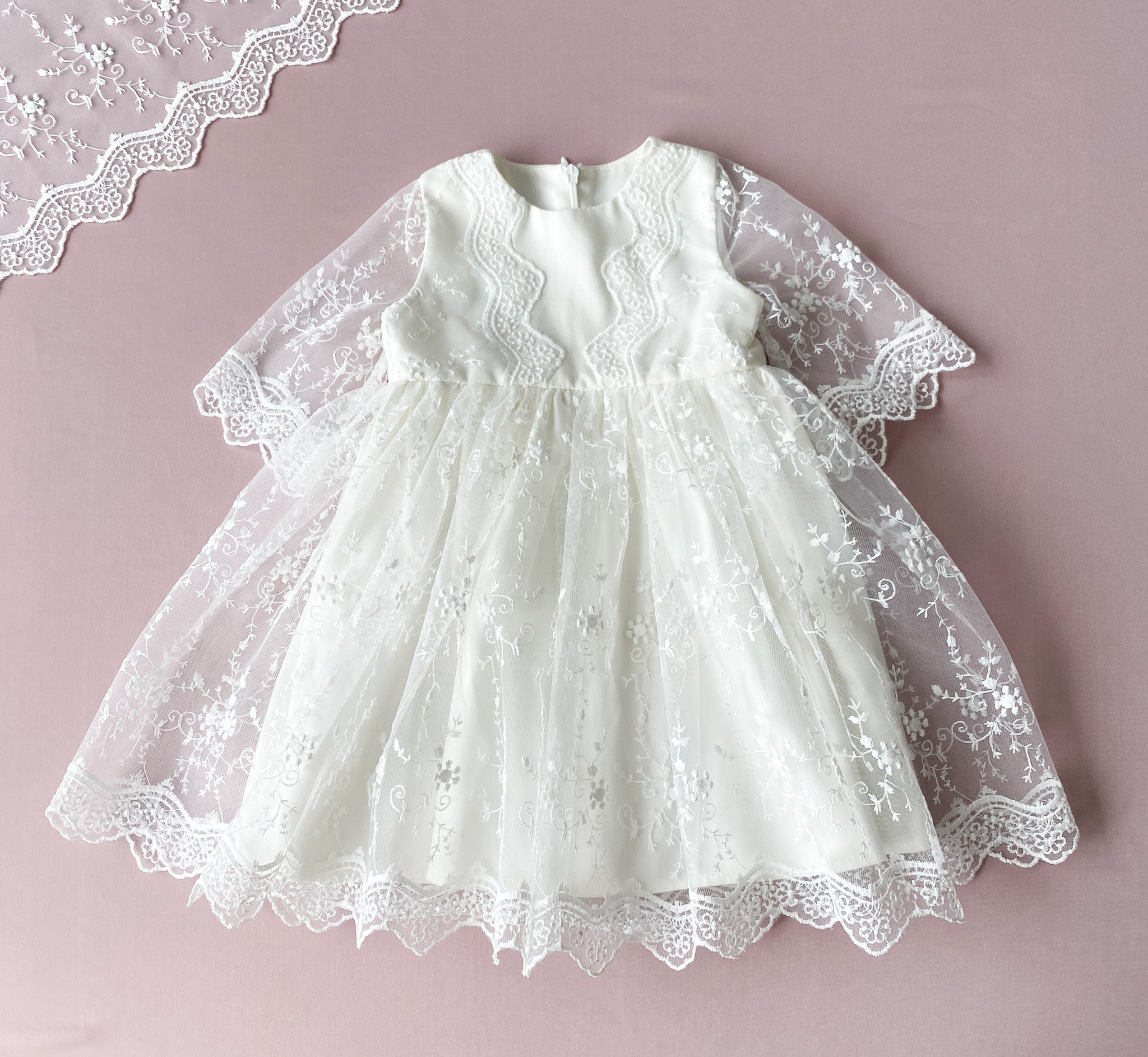 Baby Christening Kohls Baptism Dresses Baby Girls Lace Long-Sleeve Baptism  Dress Christening Gown With Bonnet