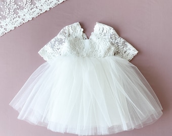 Baptism dress, flower girl dress, baby wedding dress, christening dress