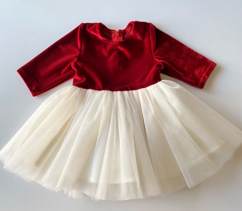 Christmas baby girl dress, girl birthday dress, toddler christmas dress girls, red christmas dress, girl christmas tutu dress, christmas image 7