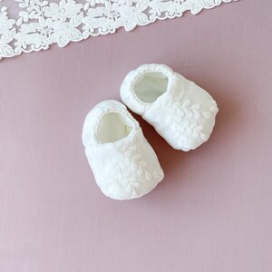 Baby shoes, baby girl baptism shoes, baptism booties, ivory baptism booties, baby girl baptism gift, baby shower gifts image 5