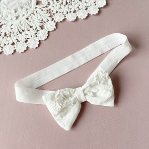 Baby girl headband for baptism, christening headband, baby baptism outfit image 5