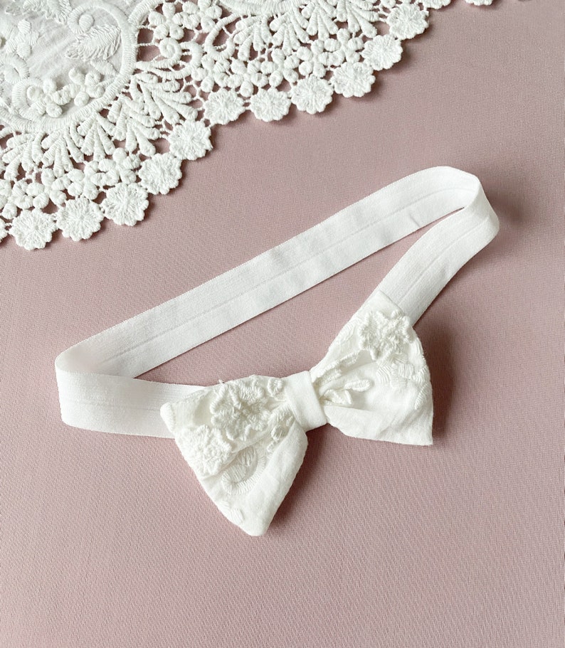 Baby girl headband for baptism, christening headband, baby baptism outfit Bild 5