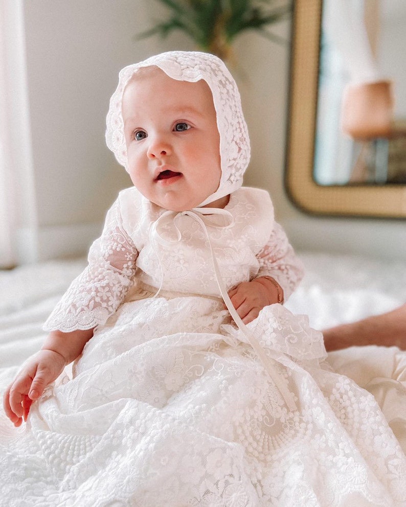 Baptism dress, christening gown, baptism dress for baby girl, infant baptism dress, blessing baby dress image 1