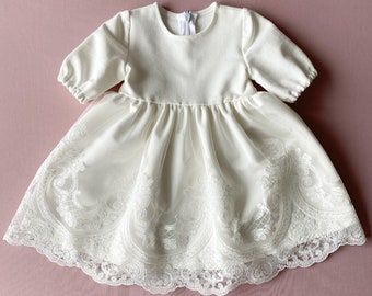 Baptism dress for baby girl, baptism girl outfit, christening dress, blessing outfit for girls.