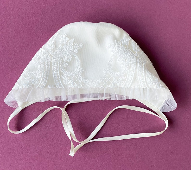 Baptism Bonnet Baptism Girl Hat Christening Bonnet for Baby - Etsy