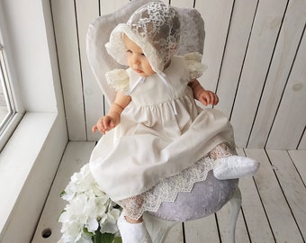 Baptism Dress Girl Christening Gown Baby Baby Christening Gown Ivory Lace Dress Spesial Occasion Flutter Dress