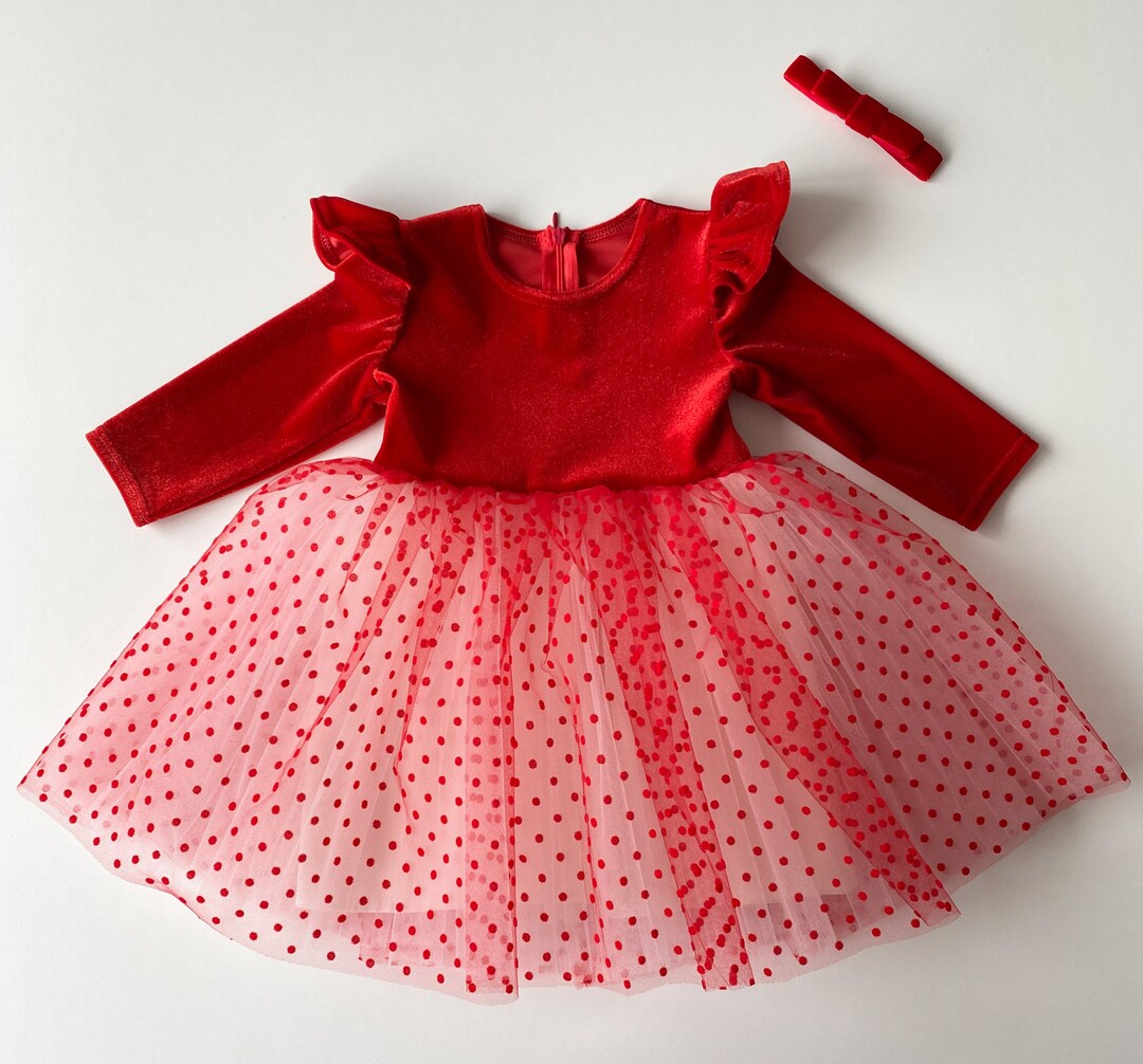 Red Christmas Dress, Baby Christmas Dress, Christmas Girl Outfit, Red