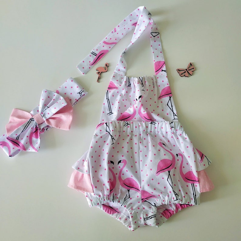 Pink flamingo dress flamingo girl outfit little girl panties Etsy