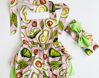 Avocado baby clothes, avocado birthday outfit, avocado baby suit, girl clothes avocado