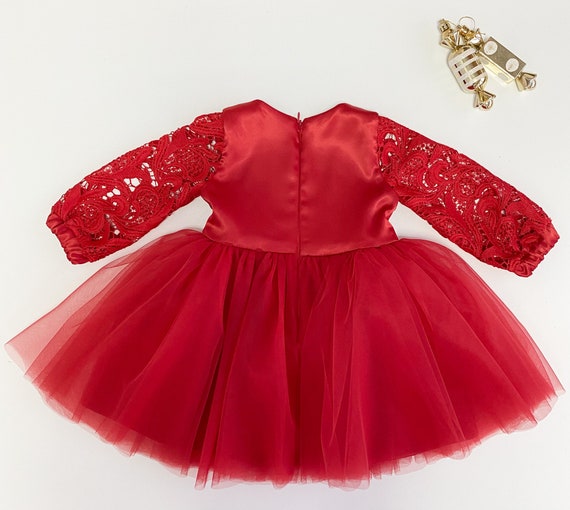 Omhoog gaan geduldig Magistraat Kerstjurk rode kerst outfit kant rode jurk voor meisje - Etsy Nederland